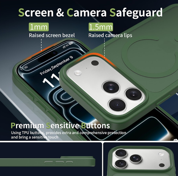 IPhone 17 Pro Max Matte Case - MagSafe - Pine Green